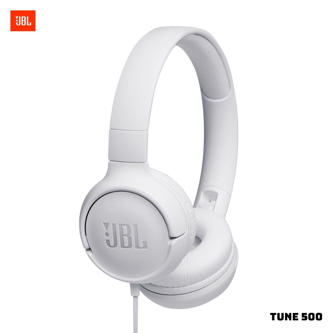 AUDIFONOS ALAMBRICOS JBL TUNE 500 PURE BASS - BLANCO